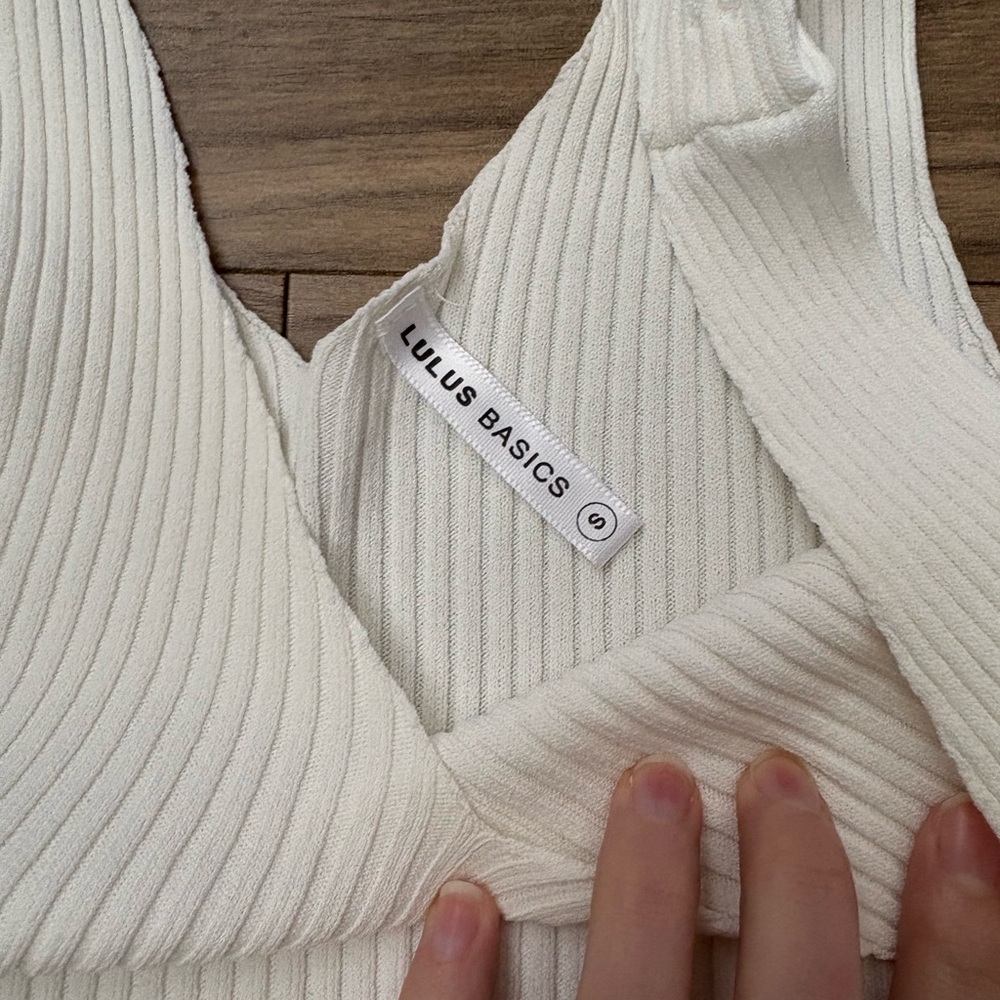 Lulu’s Basics Ribbed White Tank Top - Picture 3 of 7